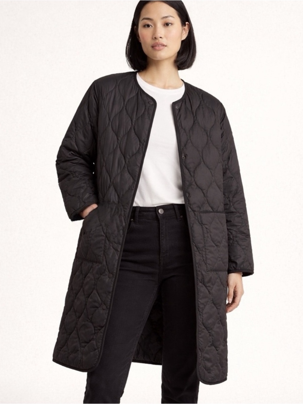 Everlane Quilted Black Insulated Coat - Picture 4 of 5